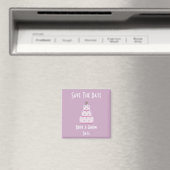 Hochzeitstorte Speichern Sie den Datumsmagnet Magnet (In Situ (Geschirrspüler))