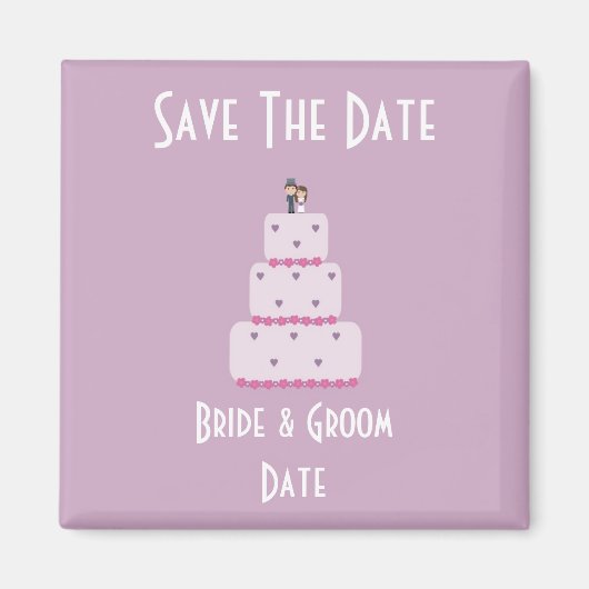 Hochzeitstorte Speichern Sie den Datumsmagnet Magnet (Vorne)