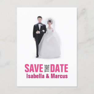 Hochzeitstorte-Taufstein-Save-the-Date-Postkarte Ankündigungspostkarte
