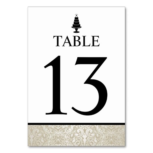 Hochzeitstorte Tischnummer (Rückseite)