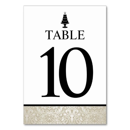 Hochzeitstorte Tischnummer (Rückseite)