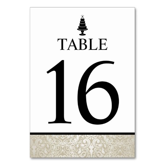 Hochzeitstorte Tischnummer (Rückseite)