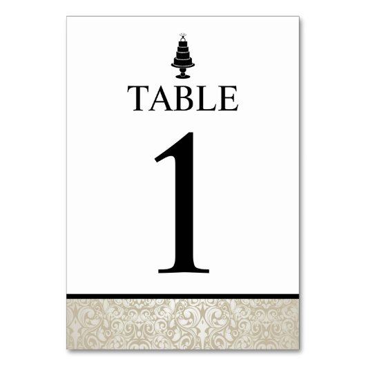 Hochzeitstorte Tischnummer (Vorderseite)