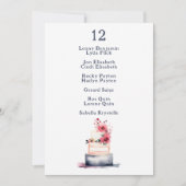 Hochzeitstorte Tischnummer Wasserfarbe Seekarte (Vorderseite)