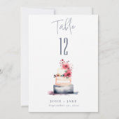 Hochzeitstorte Tischnummer Wasserfarbe Seekarte (Rückseite)