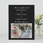 Hochzeitstorte und Lattern Save The Date (Stehend Vorderseite)
