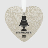 Hochzeitstorte Verheiratete Weihnachten Ornament (Vorderseite)