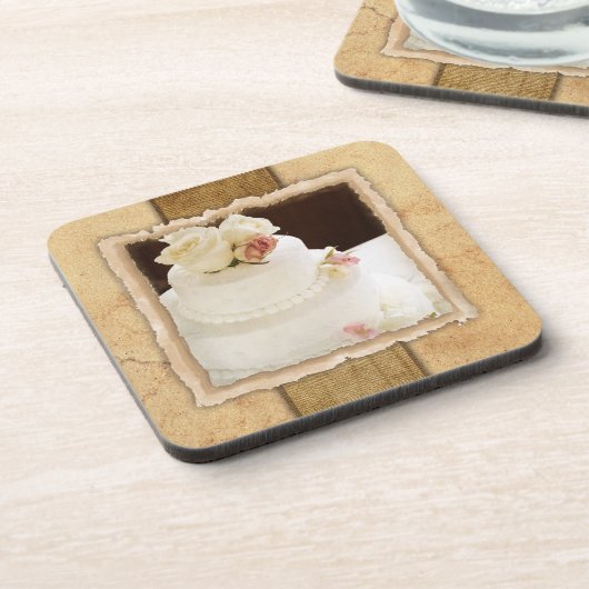 Hochzeitstorte Vintag Untersetzer (Linke Seite)