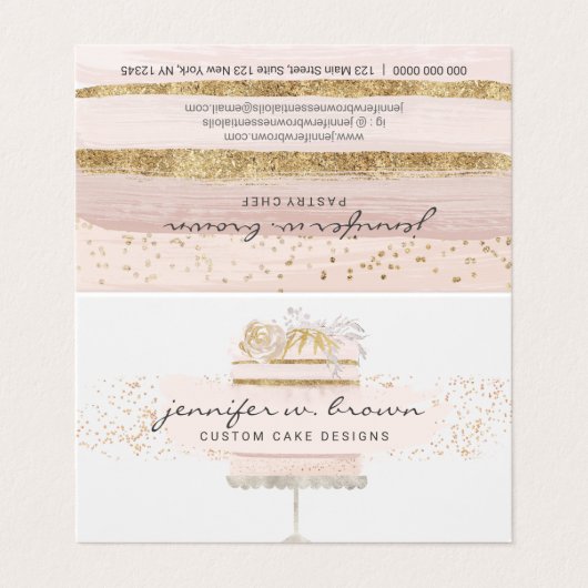 Hochzeitstorte Visitenkarten (Außenseite Aufgefaltet)