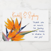 Hochzeitstorte von Paradies Blume Vielen Dank Schaumweinetikett (Einzelnes Label)