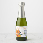 Hochzeitstorte von Paradies Blume Vielen Dank Schaumweinetikett (Vorderseite)