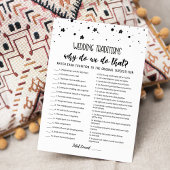 Hochzeitstraditionen mit Answers-Spielkarte Einladung