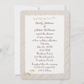 Hochzeitstrandherzen mit Namen Einladung (Rückseite)