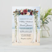 Hochzeitstrandkanopie Einladung (Stehend Vorderseite)