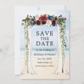 Hochzeitstrandkanopie Save The Date (Vorderseite)