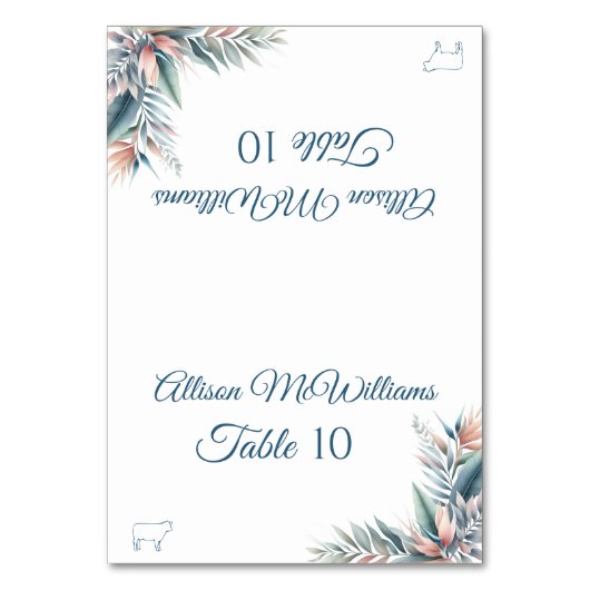 Hochzeitstraum - Platzkarte-Tropischer Traum Tischnummer (Vorderseite)