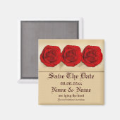 Hochzeitstrio für rote Rosen | PERSONALISIERT Magnet (Vorderseite/Rückseite)
