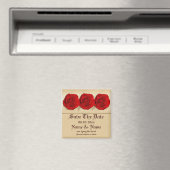 Hochzeitstrio für rote Rosen | PERSONALISIERT Magnet (In Situ (Geschirrspüler))