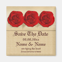 Hochzeitstrio für rote Rosen | PERSONALISIERT Magnet