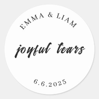Hochzeitstücher Glückstränen Minimalist Rund Runder Aufkleber