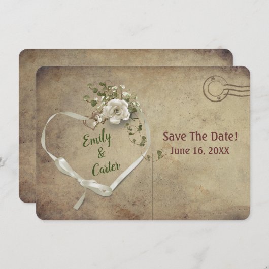 Hochzeitstuhlherz Save the Date (Vorne/Hinten)