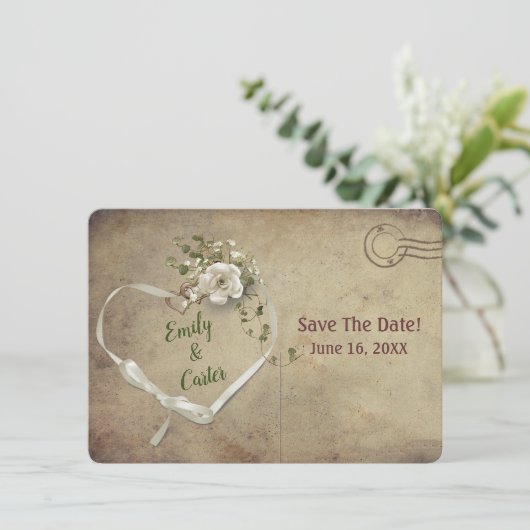 Hochzeitstuhlherz Save the Date (Stehend Vorderseite)