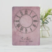 Hochzeitsuhr ohne Hände laden Einladung (Stehend Vorderseite)