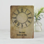 Hochzeitsuhr ohne Hände laden Einladung (Stehend Vorderseite)