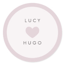 Hochzeitsumschlag - Aufkleber mit rosa Herz