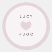 Hochzeitsumschlag - Aufkleber mit rosa Herz (Vorderseite)