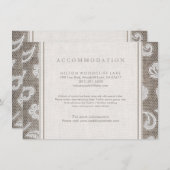 Hochzeitsunterkunft auf dem Land mit Spitzen und B Begleitkarte (Vorne/Hinten)