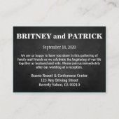 Hochzeitsunterkunft im Chalkboard - Empfang-Karten Begleitkarte (Rückseite)