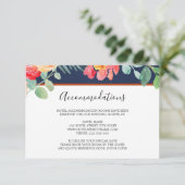 Hochzeitsunterkunft in Aquarellkorallen Begleitkarte (Stehend Vorderseite)