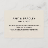 Hochzeitsunterkünfte für lässige Handschriften Begleitkarte (Rückseite)