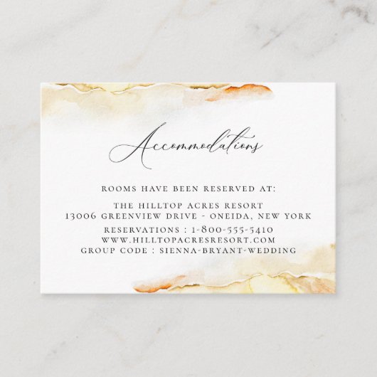 Hochzeitsunterkünfte im Bohemischen Wüstenwasser Begleitkarte (Vorderseite)