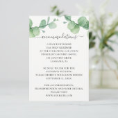 Hochzeitsunterkünfte in Aquarellgrün Begleitkarte (Stehend Vorderseite)