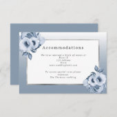 Hochzeitsunterkünfte in dunkelblauer Farbe Weiß Begleitkarte (Vorne/Hinten)