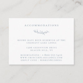 Hochzeitsunterkünfte in Dusty Blue Botanical Branc Begleitkarte