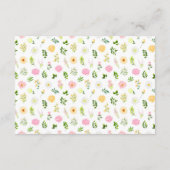 Hochzeitsunterkünfte in Rosa Gelbflora Begleitkarte (Rückseite)