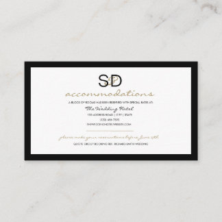 Hochzeitsunterkünfte in Schwarz-Weiß-Streifen Begleitkarte