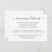 Hochzeitsunterkünfte in Schwarzweiß Begleitkarte (Vorne/Hinten)