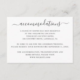 Hochzeitsunterkünfte in Schwarzweiß Begleitkarte