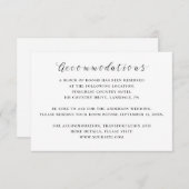 Hochzeitsunterkünfte in Schwarzweiß Begleitkarte (Vorne/Hinten)