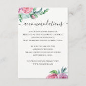 Hochzeitsunterkünfte mit Blumenbezug in Aquarellfa Begleitkarte (Vorderseite)