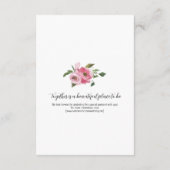 Hochzeitsunterkünfte mit Blütenpracht Begleitkarte (Rückseite)