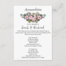 Hochzeitsunterkünfte mit Blütenpracht Begleitkarte
