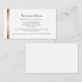 Hochzeitsunterkünfte mit weißem Kupfer Begleitkarte (Vorne/Hinten)