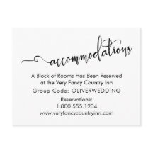 Hochzeitsunterkünfte Typografie-Abschlusskarte