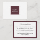 Hochzeitsunterkünfte und Details Begleitkarte (Vorne/Hinten)