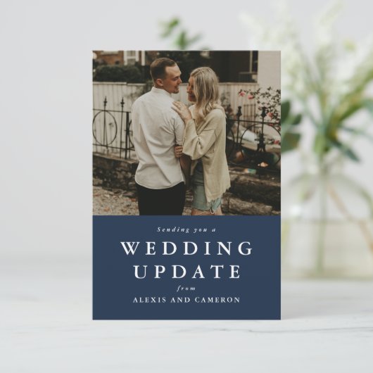 Hochzeitsupdate ändern Datumskarte (Stehend Vorderseite)